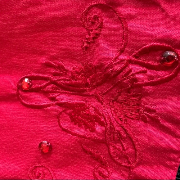 Vintage 90s gordon and james red tassel fringe Western Cowboy Embroidered Shirt - Picture 8 of 12